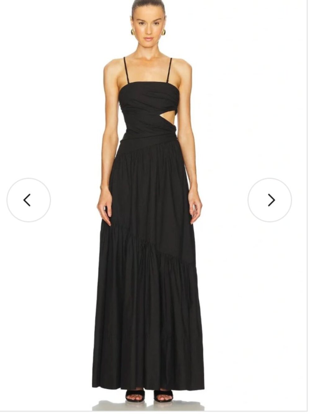 A.L.C. Black Lark Maxi Cotton Poplin Cut Out Dress Size 12